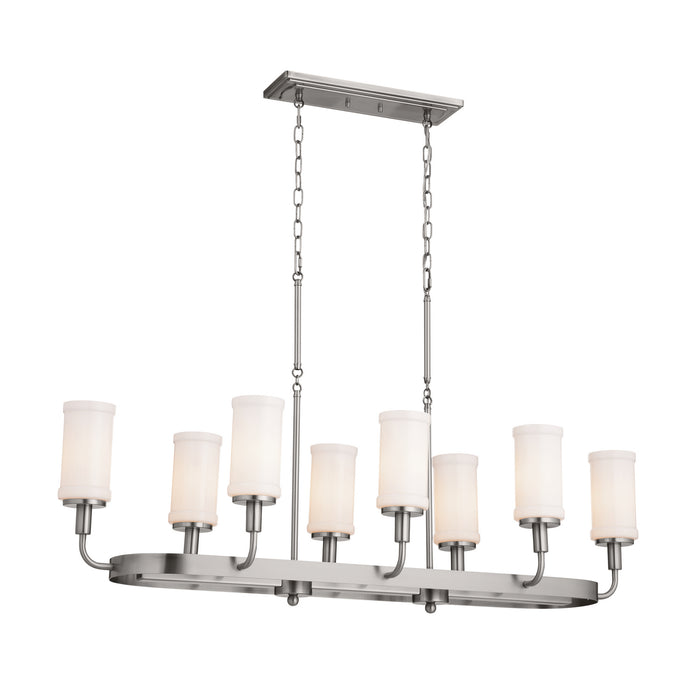 Kichler 52453CLP Eight Light Linear Chandelier, Classic Pewter
