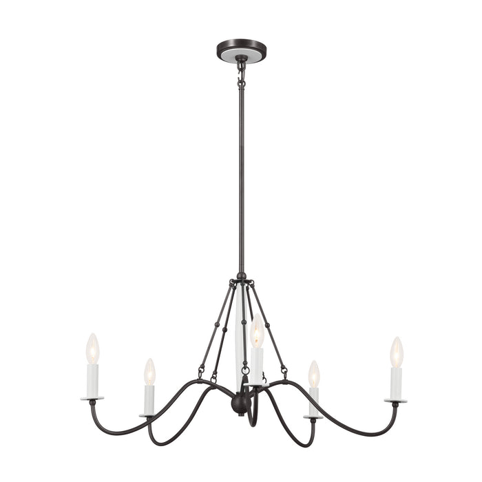 Kichler 52455AVI Five Light Chandelier, Anvil Iron