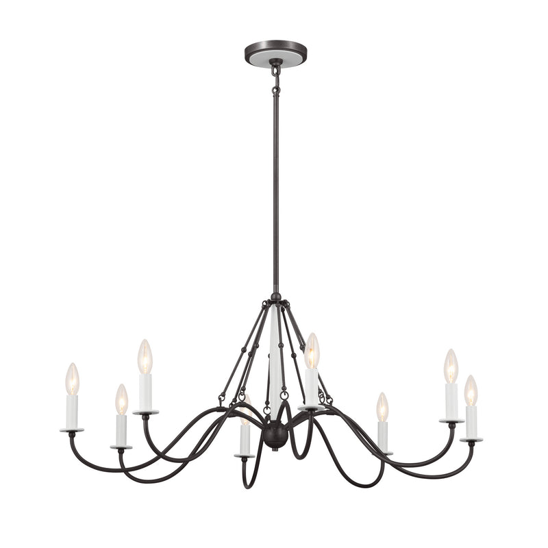Kichler 52456AVI Eight Light Chandelier, Anvil Iron
