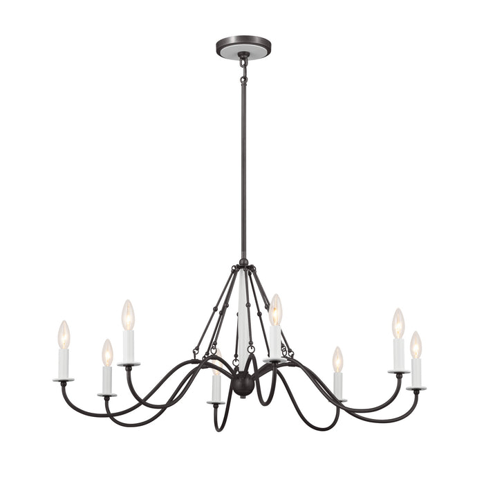 Kichler 52456AVI Eight Light Chandelier, Anvil Iron