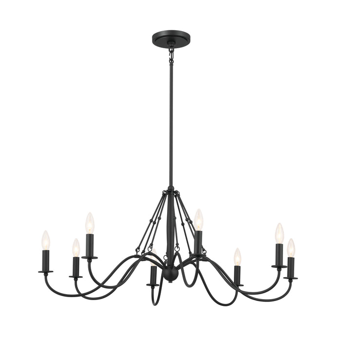 Kichler 52456BKT Eight Light Chandelier, Textured Black