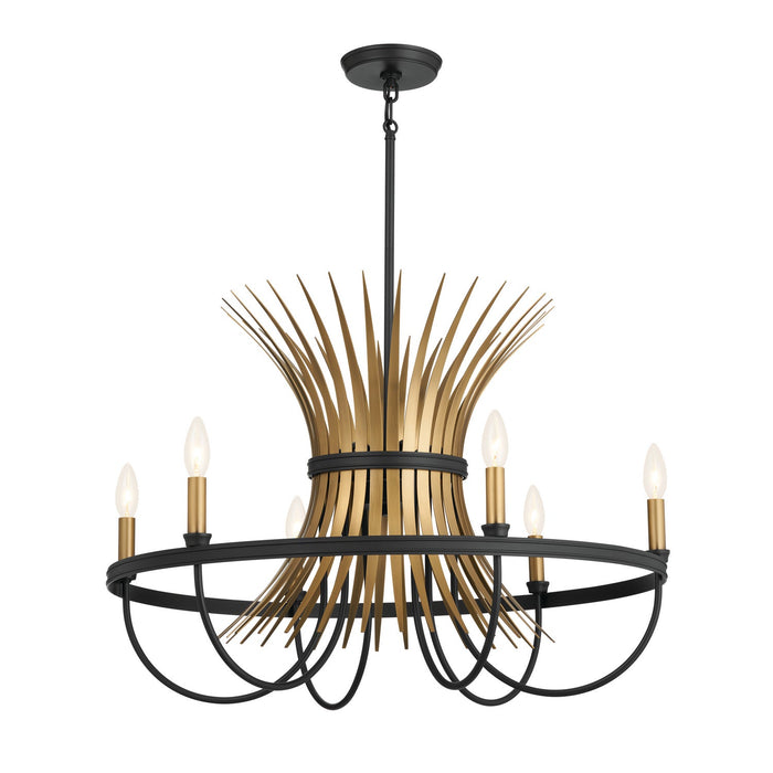 Kichler 52458BK Six Light Chandelier, Black (Display - Final Sale)