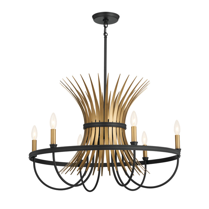 Kichler 52458BK Six Light Chandelier, Black