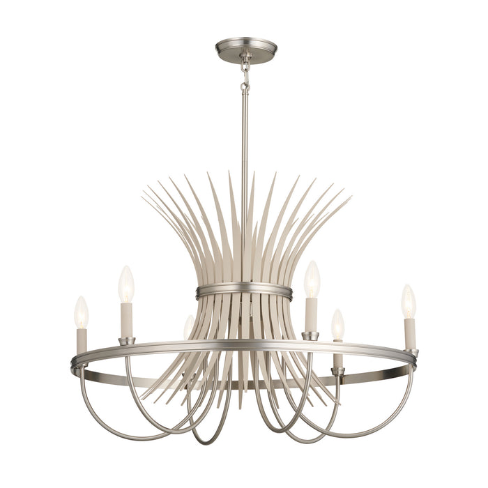 Kichler 52458NI Six Light Chandelier, Brushed Nickel