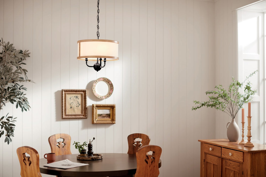 Kichler 52465AVI Three Light Chandelier/Semi Flush, Anvil Iron
