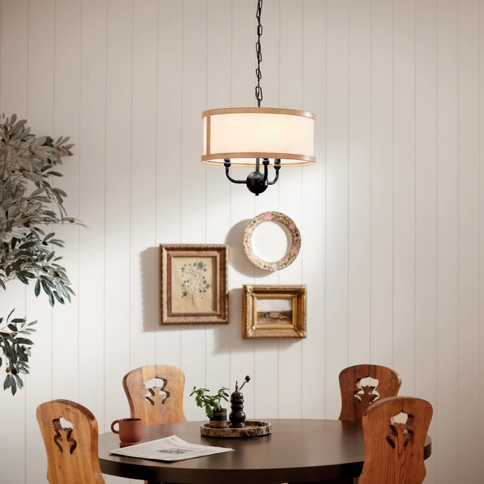 Kichler 52465AVI Three Light Chandelier/Semi Flush, Anvil Iron