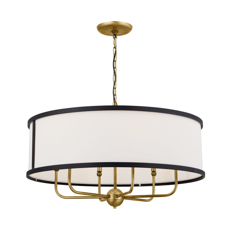 Kichler 52466NBR Six Light Chandelier, Natural Brass