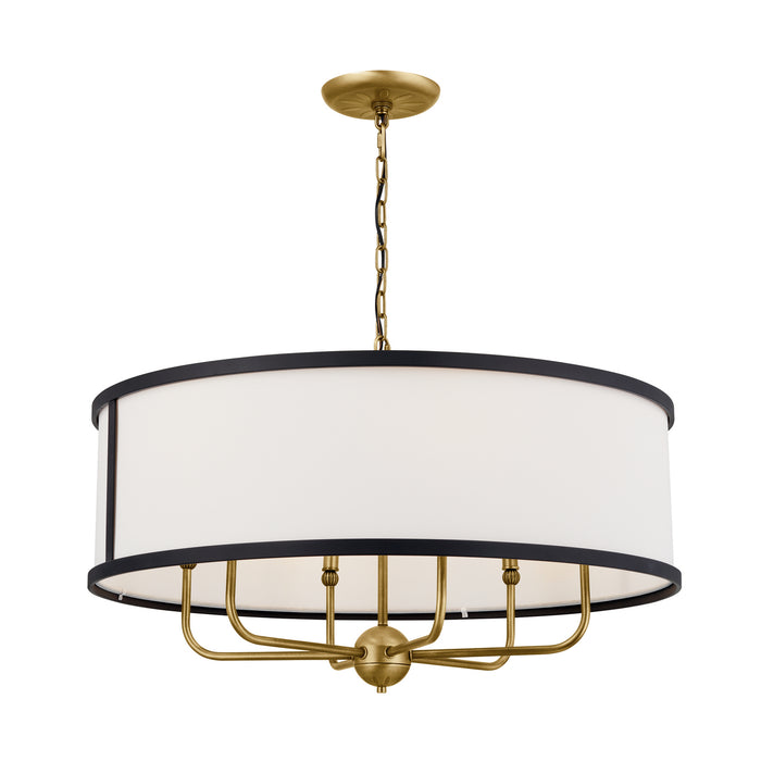 Kichler 52466NBR Six Light Chandelier, Natural Brass