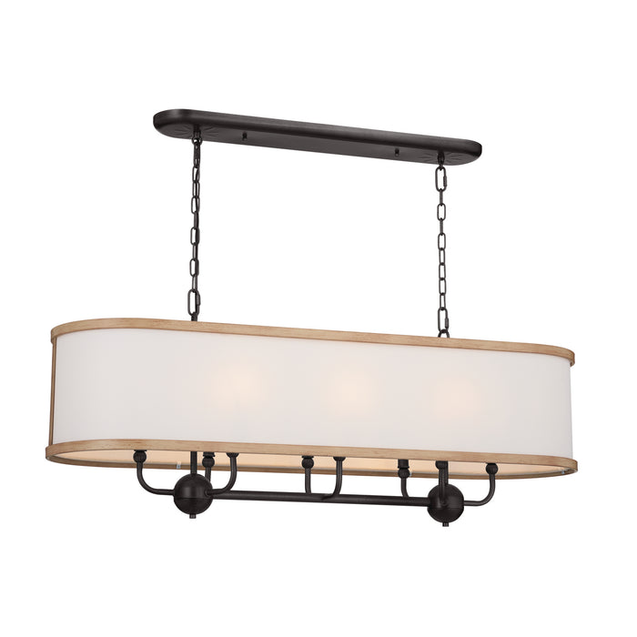 Kichler 52467AVI Eight Light Linear Chandelier, Anvil Iron