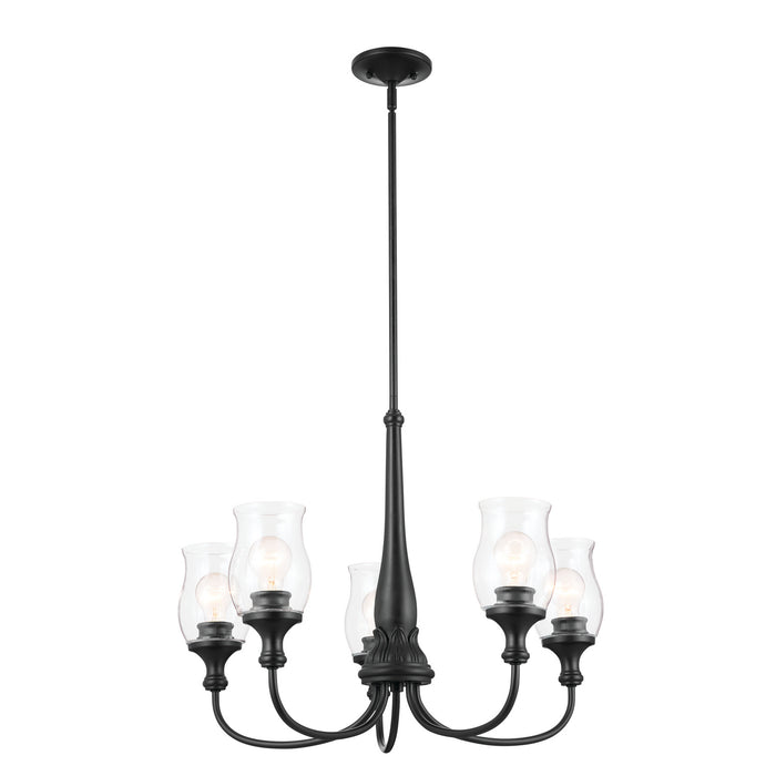 Kichler 52468BK Five Light Chandelier, Black