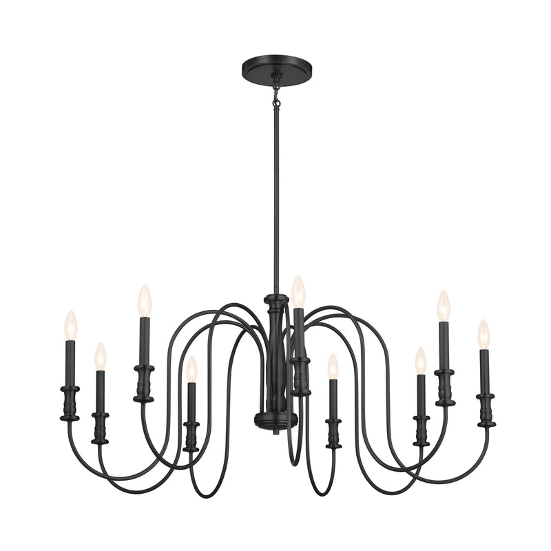 Kichler 52471BK Nine Light Chandelier, Black