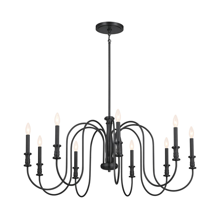 Kichler 52471BK Nine Light Chandelier, Black