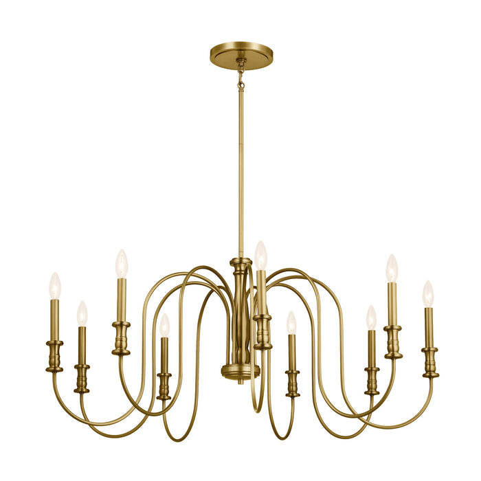 Kichler 52471NBR Nine Light Chandelier, Natural Brass