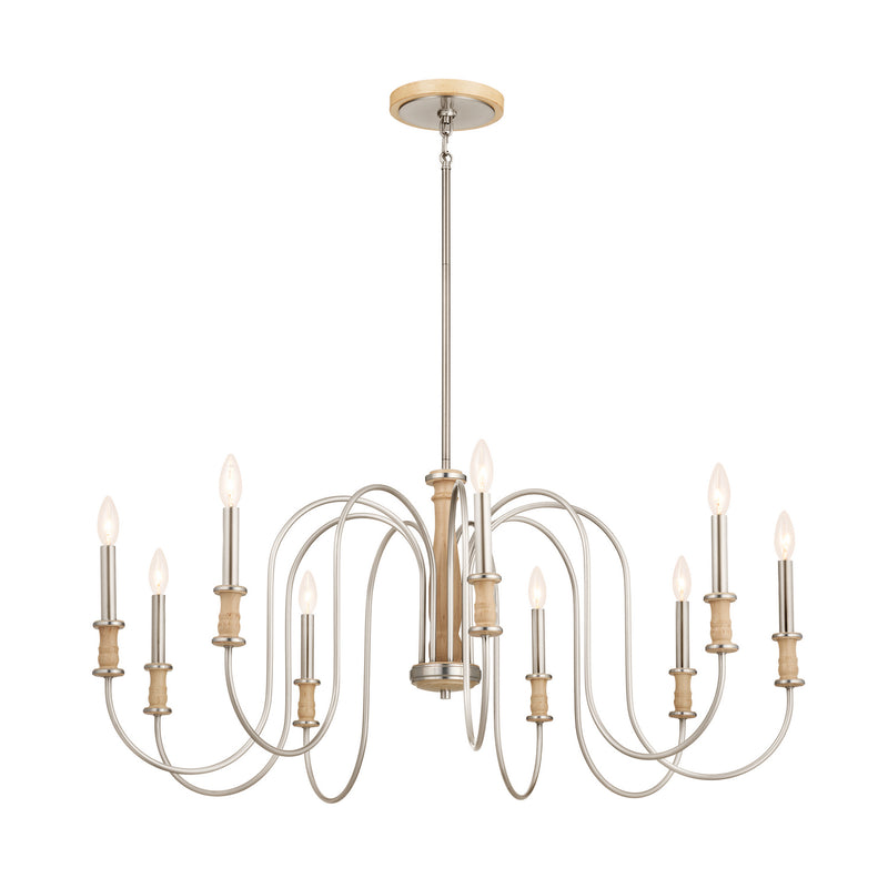 Kichler 52471NI Nine Light Chandelier, Brushed Nickel