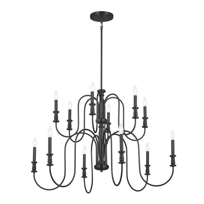 Kichler 52472BK 12 Light Chandelier, Black