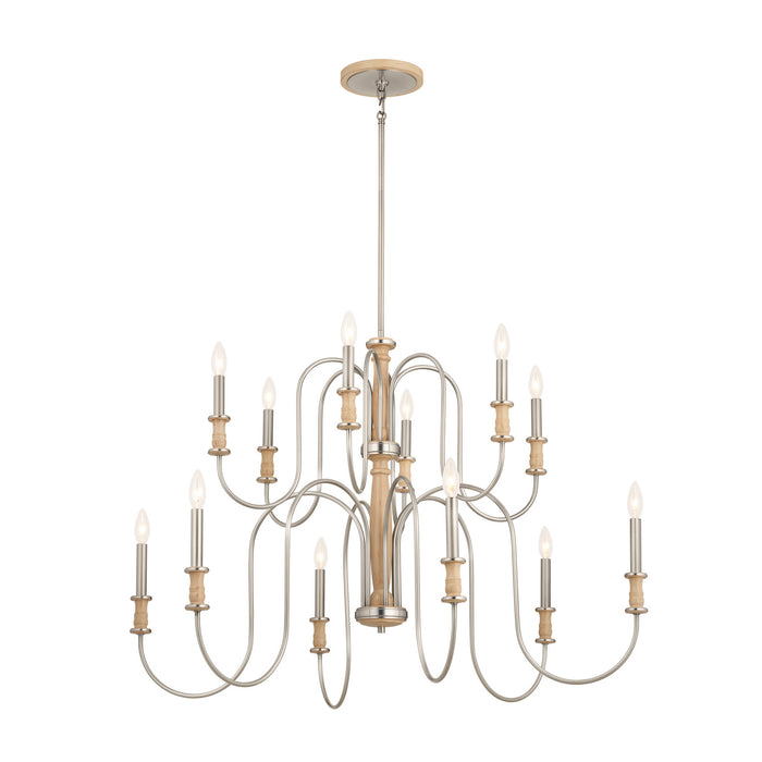 Kichler 52472NI 12 Light Chandelier, Brushed Nickel