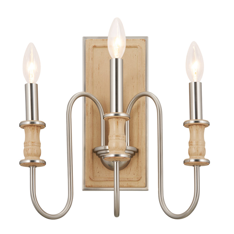 Kichler 52473NI Three Light Wall Sconce, Brushed Nickel