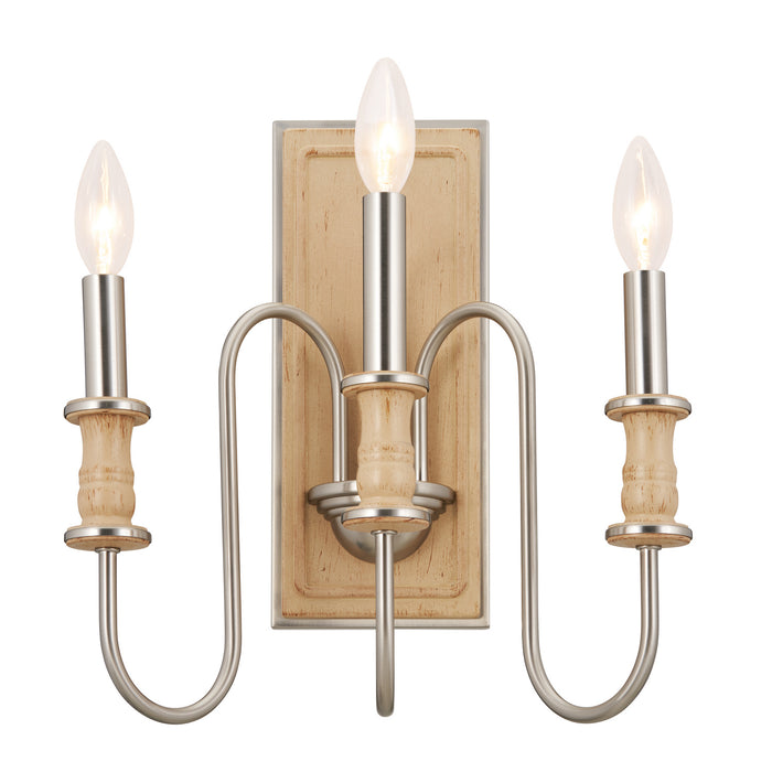 Kichler 52473NI Three Light Wall Sconce, Brushed Nickel