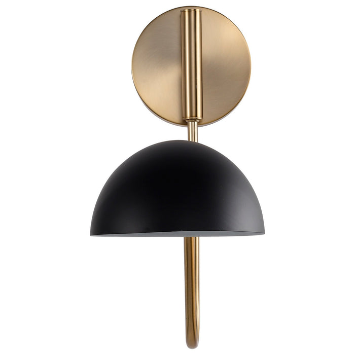 Nuvo Lighting 60-7391 One Light Wall Sconce, Matte Black / Burnished Brass