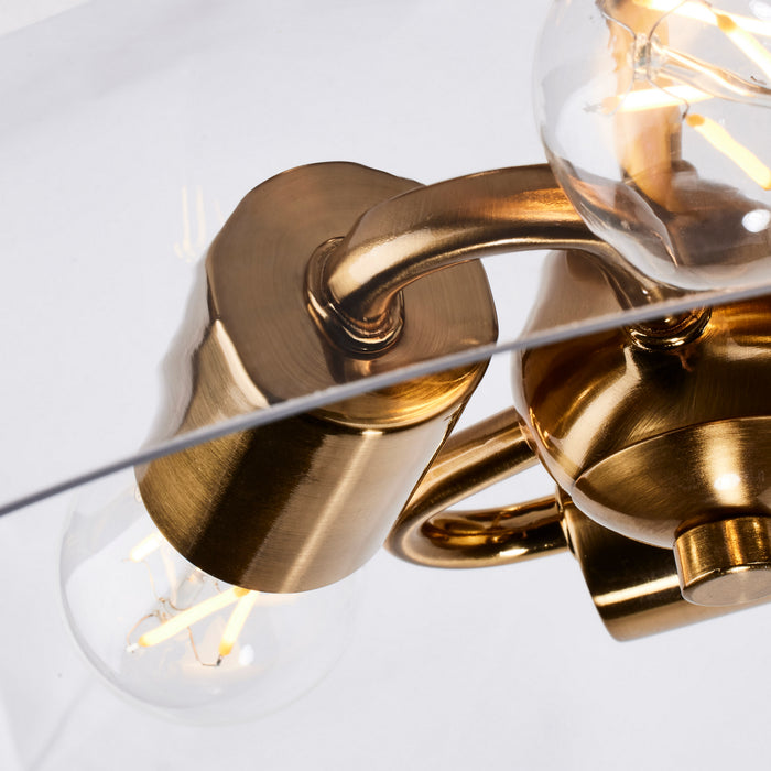 Nuvo Lighting 60-7419 Three Light Flush Mount, Vintage Brass