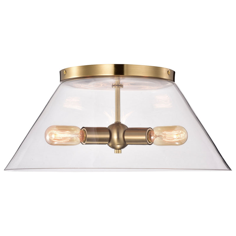 Nuvo Lighting 60-7422 Three Light Flush Mount, Vintage Brass