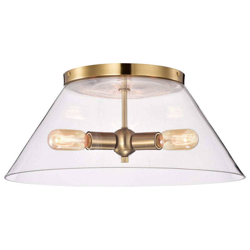 Nuvo Lighting 60-7422 Three Light Flush Mount, Vintage Brass