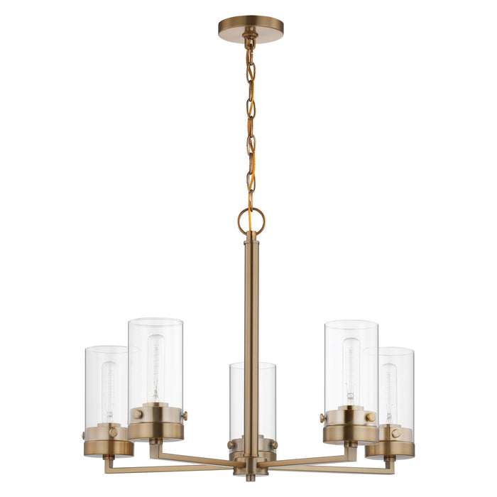 Nuvo Lighting 60-7535 Five Light Chandelier, Burnished Brass