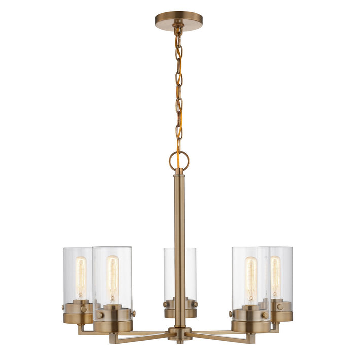 Nuvo Lighting 60-7535 Five Light Chandelier, Burnished Brass