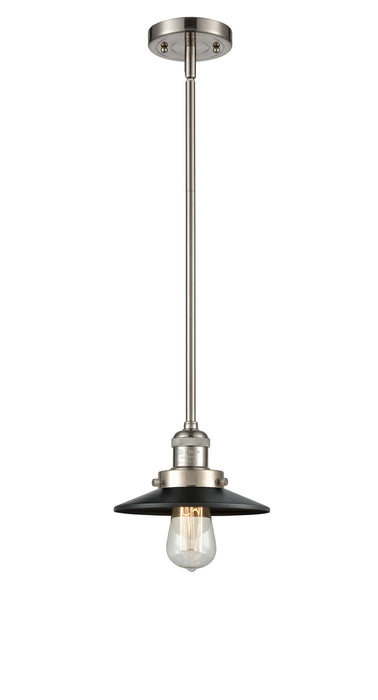 Innovations 201S-SN-M6-BK One Light Mini Pendant, Brushed Satin Nickel