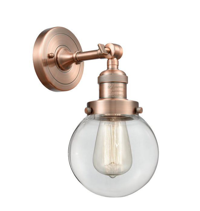 Innovations 203-AC-G202-6 One Light Wall Sconce, Antique Copper
