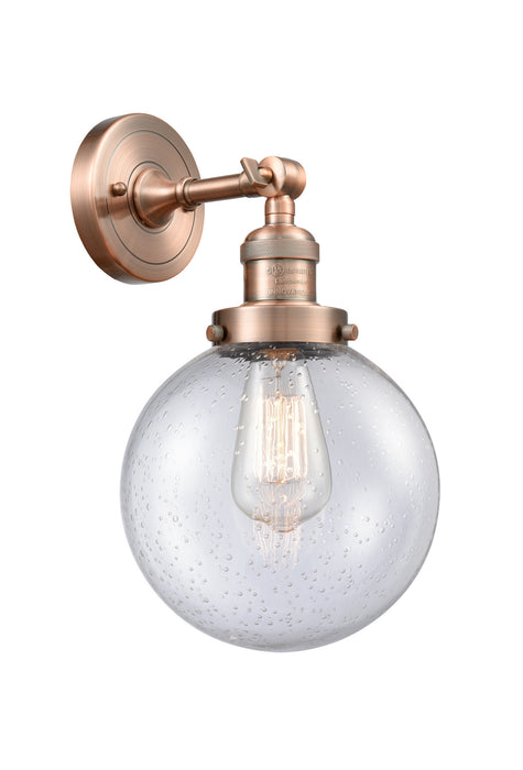 Innovations 203-AC-G204-8 One Light Wall Sconce, Antique Copper