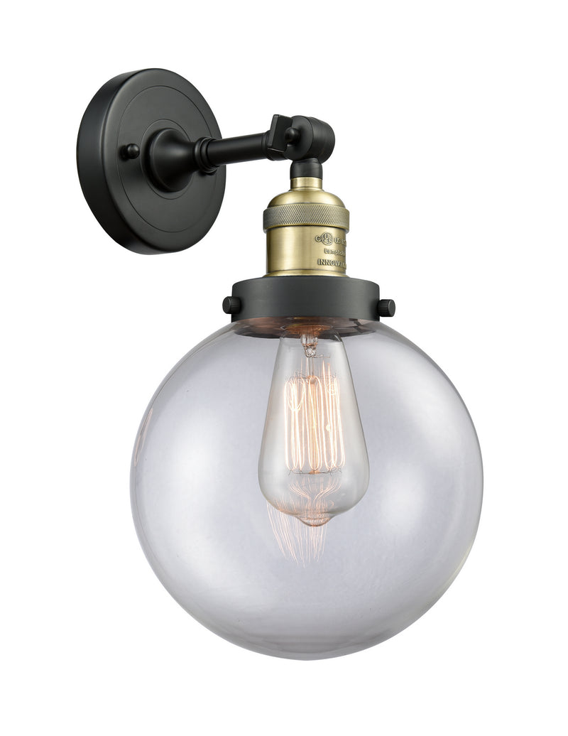 Innovations 203-BAB-G202-8 One Light Wall Sconce, Black Antique Brass