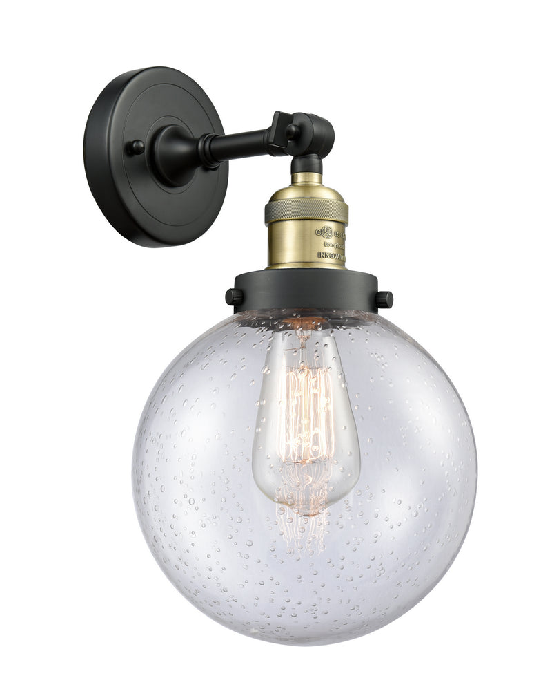 Innovations 203-BAB-G204-8 One Light Wall Sconce, Black Antique Brass