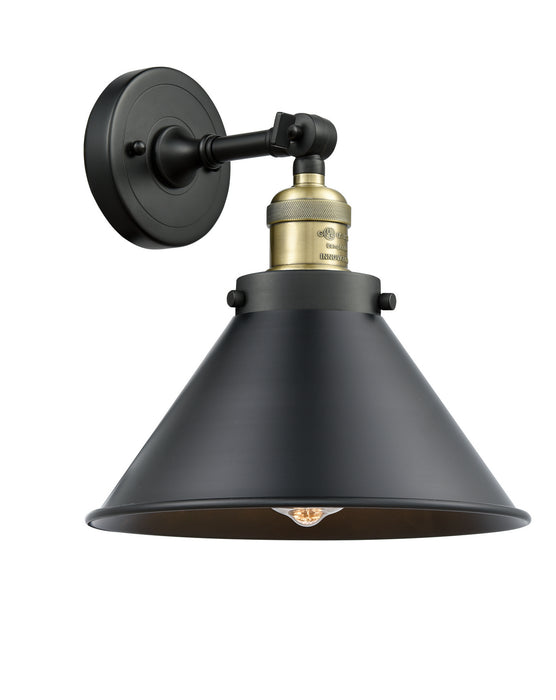 Innovations 203-BAB-M10-BK One Light Wall Sconce, Black Antique Brass