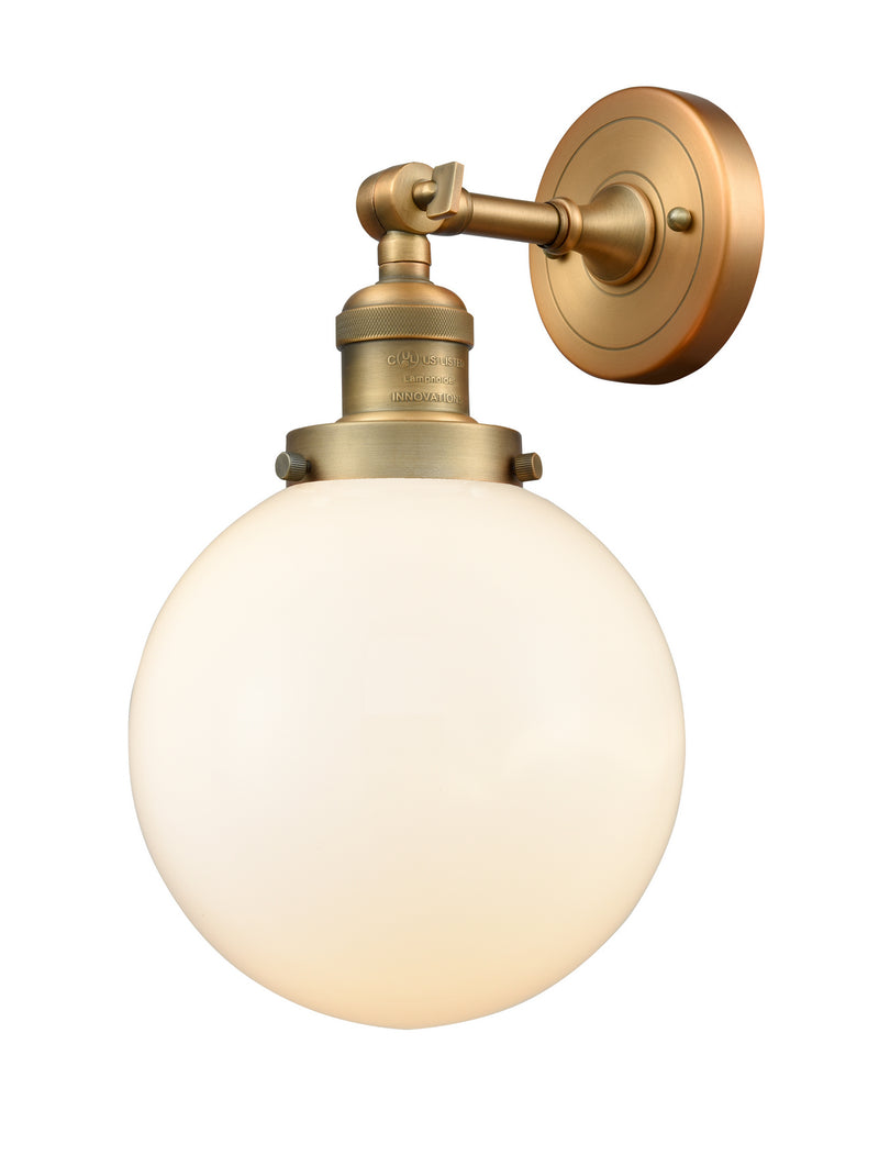 Innovations 203-BB-G201-8 One Light Wall Sconce, Brushed Brass