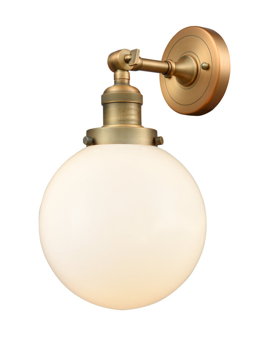 Innovations 203-BB-G201-8 One Light Wall Sconce, Brushed Brass