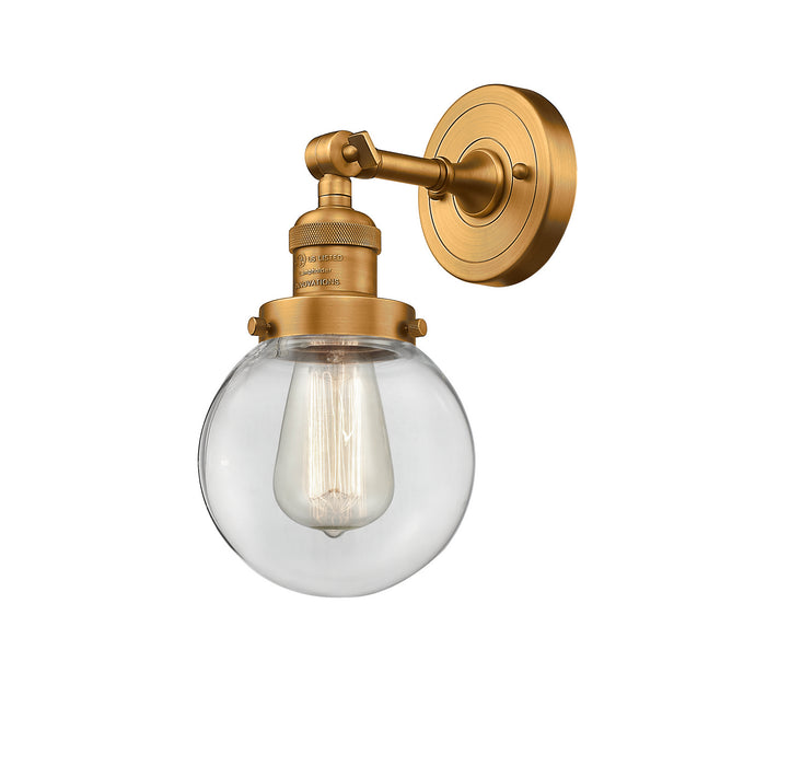 Innovations 203-BB-G202-6 One Light Wall Sconce, Brushed Brass