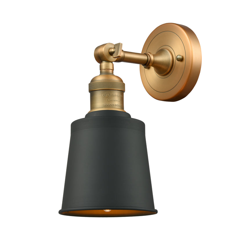 Innovations 203-BB-M9-BK One Light Wall Sconce, Brushed Brass
