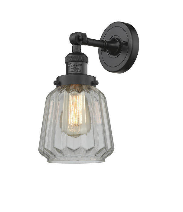 Innovations 203-BK-G142 One Light Wall Sconce, Matte Black