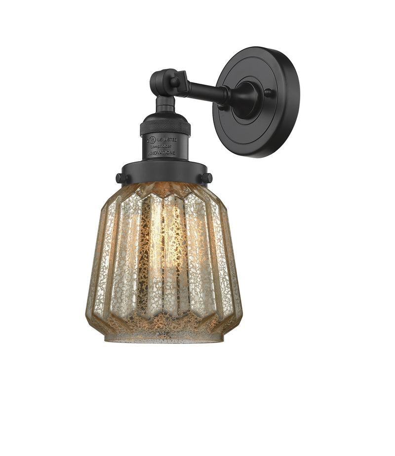 Innovations 203-BK-G146 One Light Wall Sconce, Matte Black