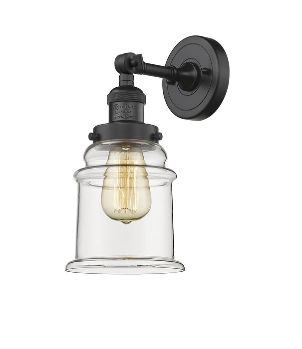 Innovations 203-BK-G182 One Light Wall Sconce, Matte Black