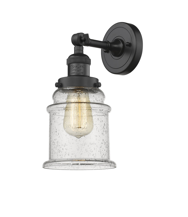 Innovations 203-BK-G184 One Light Wall Sconce, Matte Black