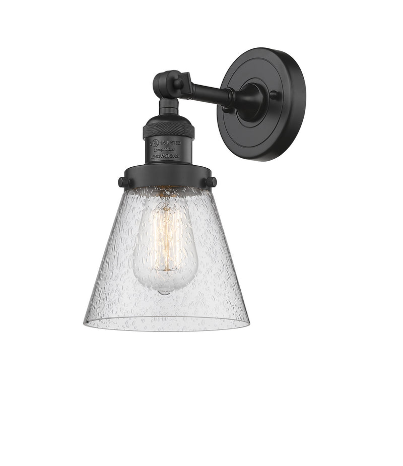 Innovations 203-BK-G64 One Light Wall Sconce, Matte Black