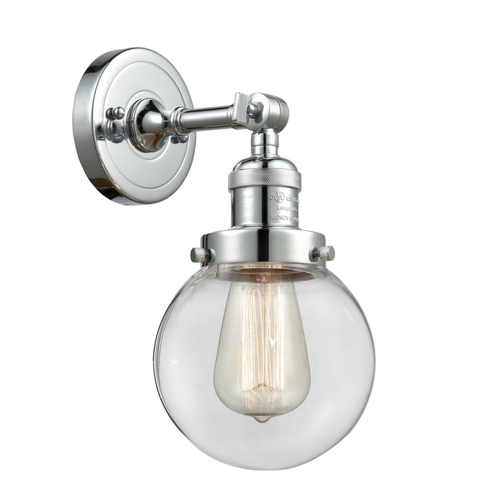 Innovations 203-PC-G202-6 One Light Wall Sconce, Polished Chrome