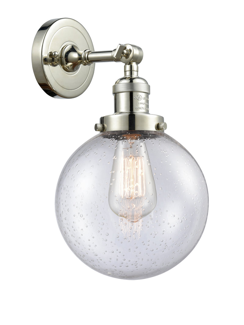 Innovations 203-PN-G204-8 One Light Wall Sconce, Polished Nickel