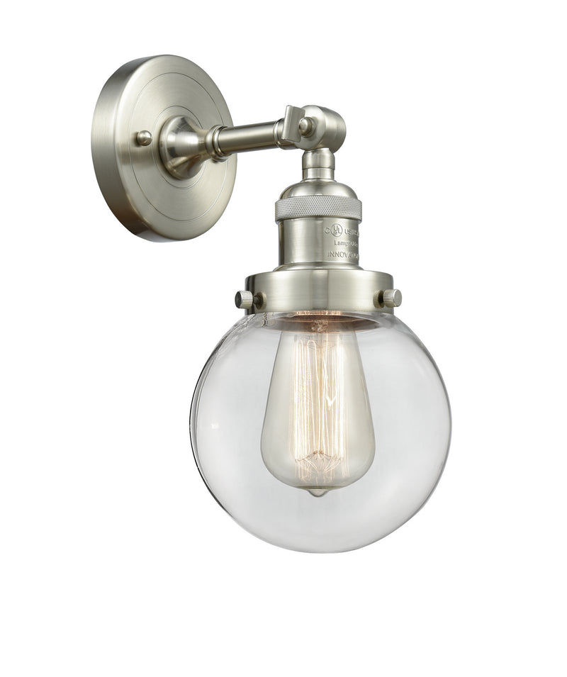 Innovations 203-SN-G202-6 One Light Wall Sconce, Brushed Satin Nickel