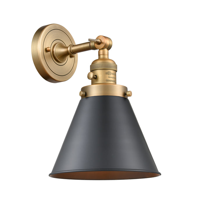 Innovations 203SW-BB-M13-BK One Light Wall Sconce, Brushed Brass