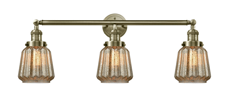 Innovations 205-AB-G146 Three Light Bath Vanity, Antique Brass