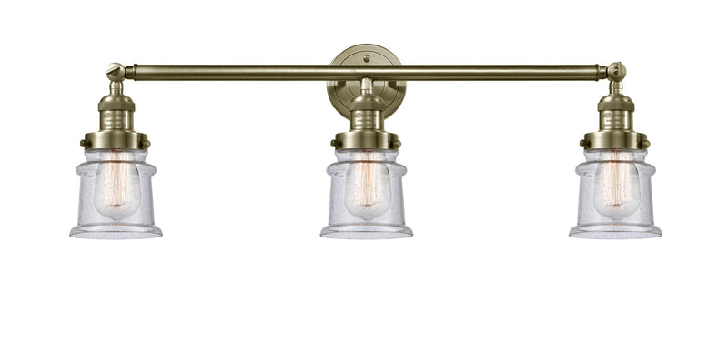 Innovations 205-AB-G184S Three Light Bath Vanity, Antique Brass