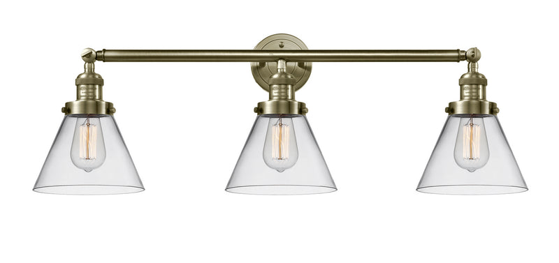 Innovations 205-AB-G42 Three Light Bath Vanity, Antique Brass